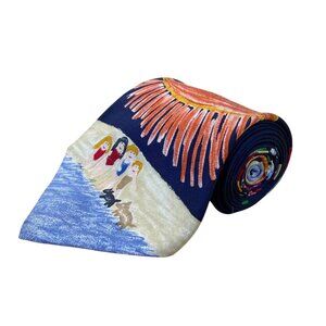 Save The Children Mens Multi-Color 100% Silk Art Tie By Mary Age 9